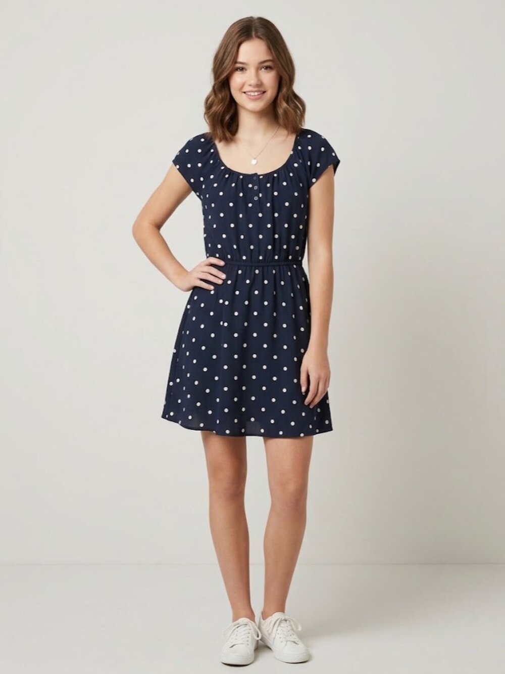 LC Lauren Conrad Polka dot Flowy Dress